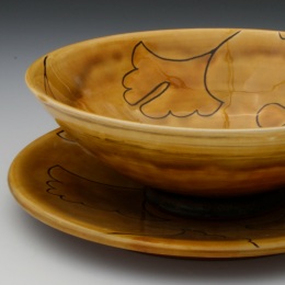 Ginko Plate and Bowl
